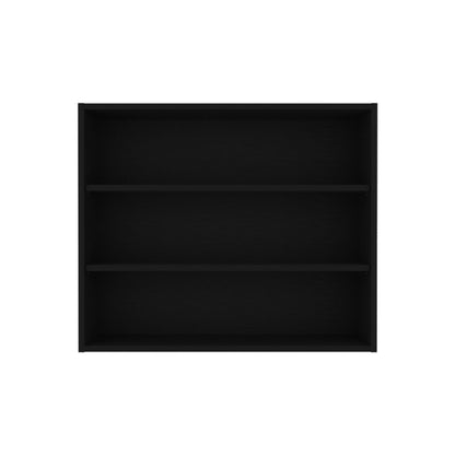 36" Black Wood Three Tier Wall Mounted Floating Shelf
