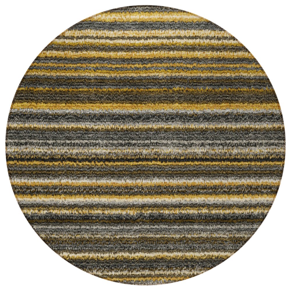 3' X 5' Gold Beige And Wheat Striped Washable Indoor Outdoor Area Rug