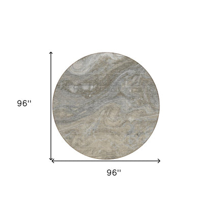 3' X 5' Taupe Beige And Ivory Abstract Washable Indoor Outdoor Area Rug
