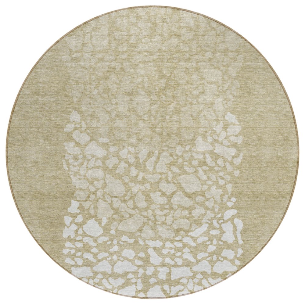 3' X 5' Beige Tan And Taupe Abstract Washable Indoor Outdoor Area Rug