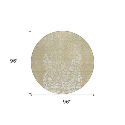 3' X 5' Beige Tan And Taupe Abstract Washable Indoor Outdoor Area Rug