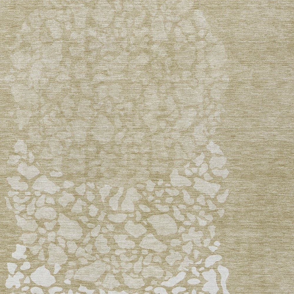 3' X 5' Beige Tan And Taupe Abstract Washable Indoor Outdoor Area Rug