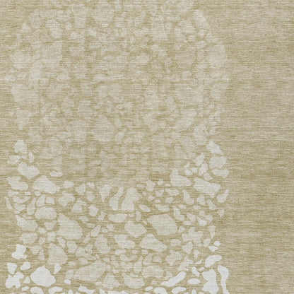 3' X 5' Beige Tan And Taupe Abstract Washable Indoor Outdoor Area Rug