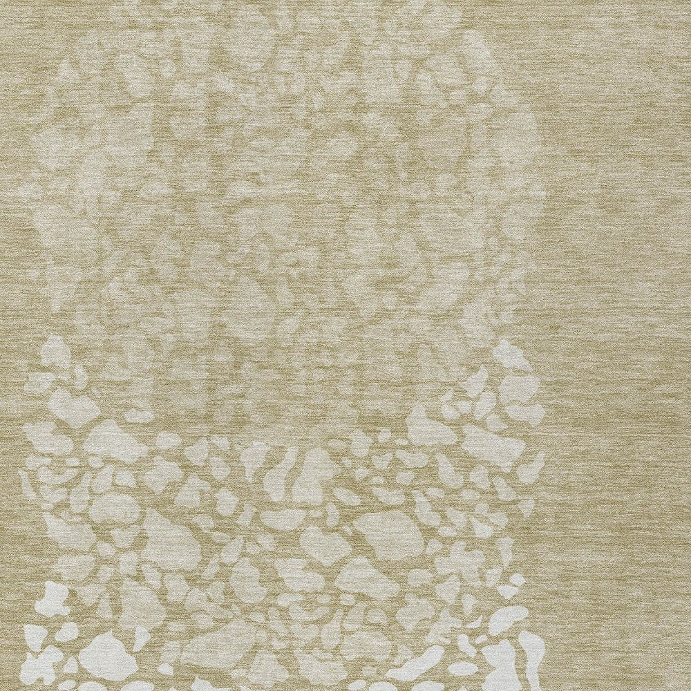 3' X 5' Beige Tan And Taupe Abstract Washable Indoor Outdoor Area Rug