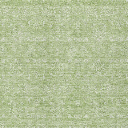3' X 5' Artichoke Green Mint Green And Ivory Floral Washable Indoor Outdoor Area Rug