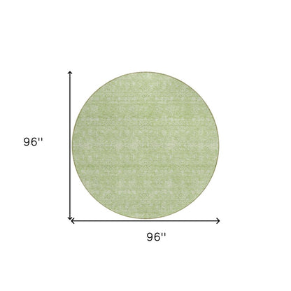 3' X 5' Artichoke Green Mint Green And Ivory Floral Washable Indoor Outdoor Area Rug
