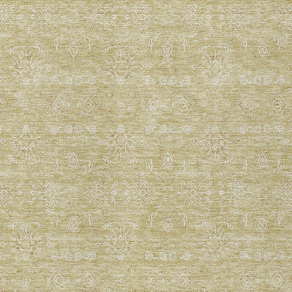 3' X 5' Beige Tan And Ivory Floral Washable Indoor Outdoor Area Rug
