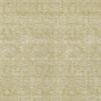 3' X 5' Beige Tan And Ivory Floral Washable Indoor Outdoor Area Rug