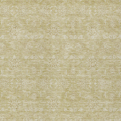 3' X 5' Beige Tan And Ivory Floral Washable Indoor Outdoor Area Rug