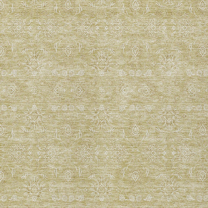 3' X 5' Beige Tan And Ivory Floral Washable Indoor Outdoor Area Rug