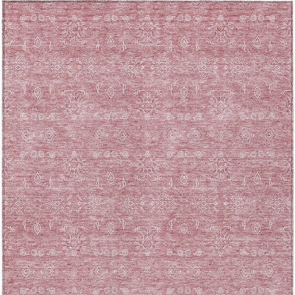 3' X 5' Blush Pink And Ivory Floral Washable Indoor Outdoor Area Rug