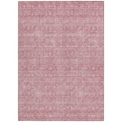 3' X 5' Blush Pink And Ivory Floral Washable Indoor Outdoor Area Rug