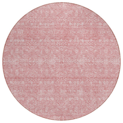 3' X 5' Blush Pink And Ivory Floral Washable Indoor Outdoor Area Rug