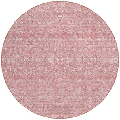 3' X 5' Blush Pink And Ivory Floral Washable Indoor Outdoor Area Rug