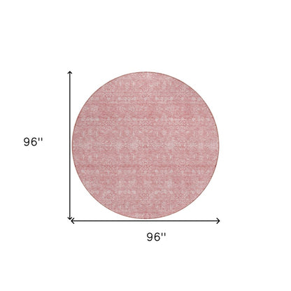 3' X 5' Blush Pink And Ivory Floral Washable Indoor Outdoor Area Rug