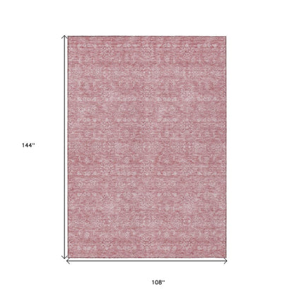 3' X 5' Blush Pink And Ivory Floral Washable Indoor Outdoor Area Rug