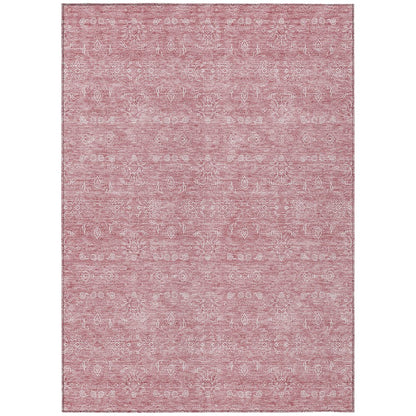 3' X 5' Blush Pink And Ivory Floral Washable Indoor Outdoor Area Rug