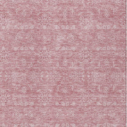 3' X 5' Blush Pink And Ivory Floral Washable Indoor Outdoor Area Rug