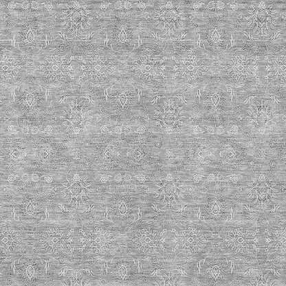 3' X 5' Gray Silver And Ivory Floral Washable Indoor Outdoor Area Rug