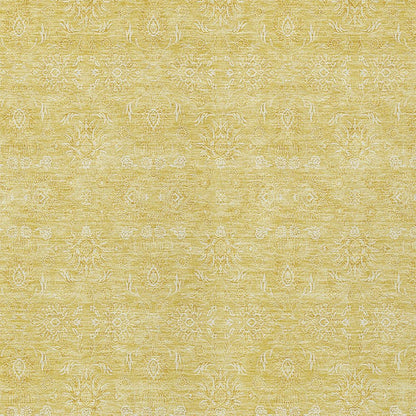 3' X 5' Yellow Gold And Ivory Floral Washable Indoor Outdoor Area Rug