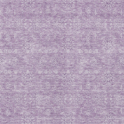 3' X 5' Lavender Lilac And Ivory Floral Washable Indoor Outdoor Area Rug