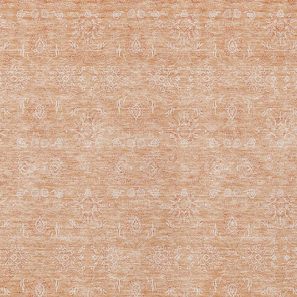 3' X 5' Peach And Ivory Floral Washable Indoor Outdoor Area Rug