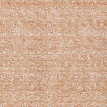 3' X 5' Peach And Ivory Floral Washable Indoor Outdoor Area Rug