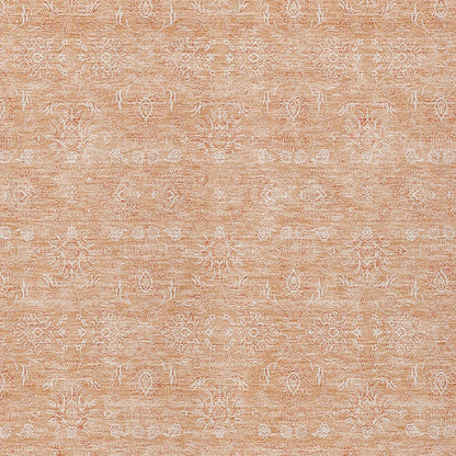 3' X 5' Peach And Ivory Floral Washable Indoor Outdoor Area Rug