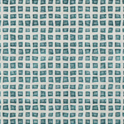 3' X 5' Teal Blue And Ivory Geometric Washable Indoor Outdoor Area Rug