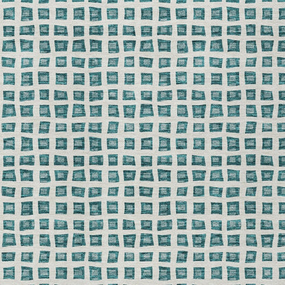 3' X 5' Teal Blue And Ivory Geometric Washable Indoor Outdoor Area Rug