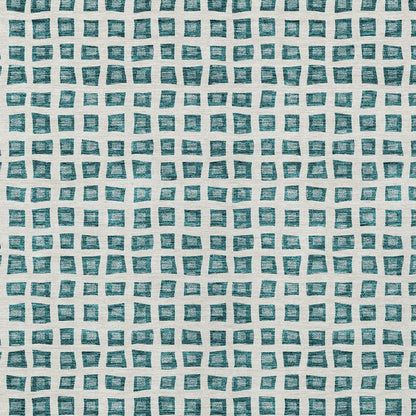 3' X 5' Teal Blue And Ivory Geometric Washable Indoor Outdoor Area Rug