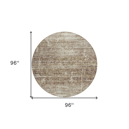 3' X 5' Brown Beige And Taupe Abstract Washable Indoor Outdoor Area Rug