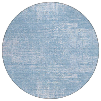 3' X 5' Navy Blue And Sky Blue Abstract Washable Indoor Outdoor Area Rug