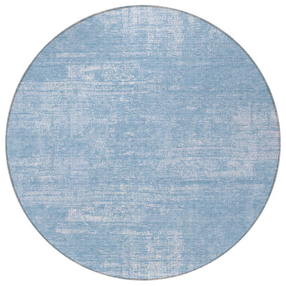 3' X 5' Navy Blue And Sky Blue Abstract Washable Indoor Outdoor Area Rug