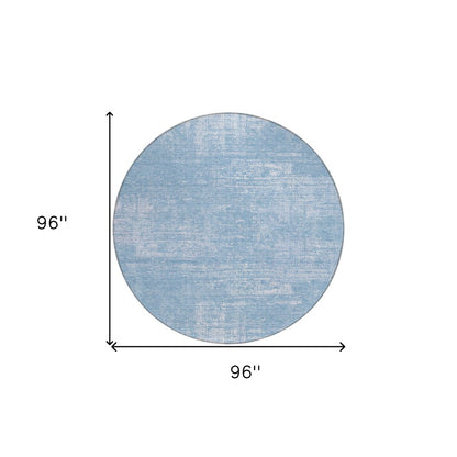 3' X 5' Navy Blue And Sky Blue Abstract Washable Indoor Outdoor Area Rug