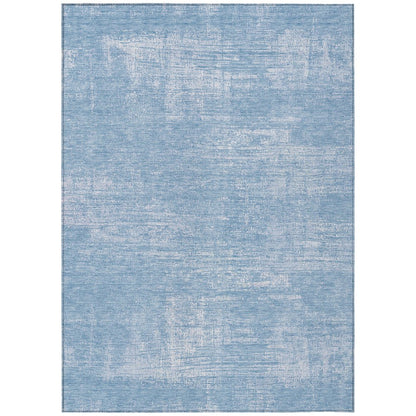 3' X 5' Navy Blue And Sky Blue Abstract Washable Indoor Outdoor Area Rug