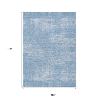 3' X 5' Navy Blue And Sky Blue Abstract Washable Indoor Outdoor Area Rug