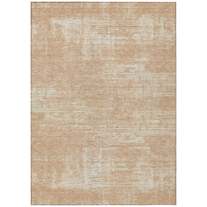 3' X 5' Coral And Salmon Abstract Washable Indoor Outdoor Area Rug
