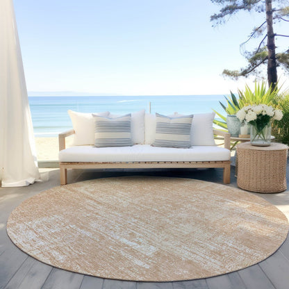 3' X 5' Coral And Salmon Abstract Washable Indoor Outdoor Area Rug