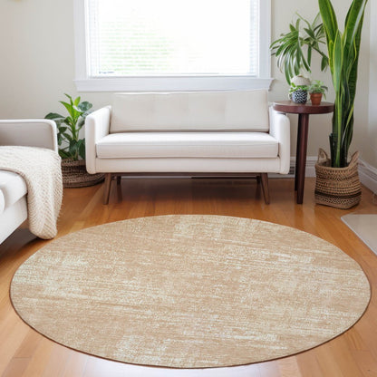 3' X 5' Coral And Salmon Abstract Washable Indoor Outdoor Area Rug