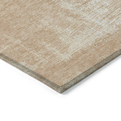 3' X 5' Coral And Salmon Abstract Washable Indoor Outdoor Area Rug