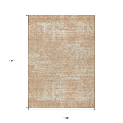 3' X 5' Coral And Salmon Abstract Washable Indoor Outdoor Area Rug