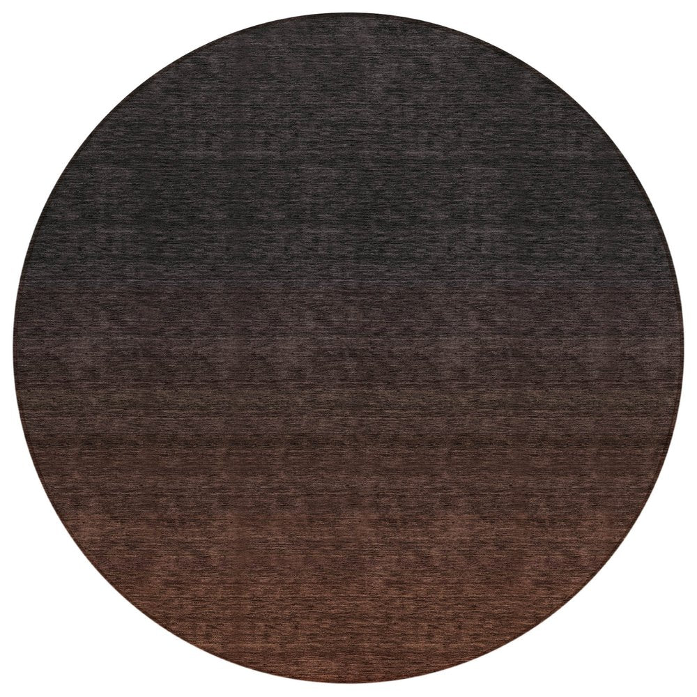 3' X 5' Orange And Charcoal Abstract Washable Indoor Outdoor Area Rug