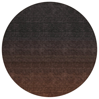 3' X 5' Orange And Charcoal Abstract Washable Indoor Outdoor Area Rug