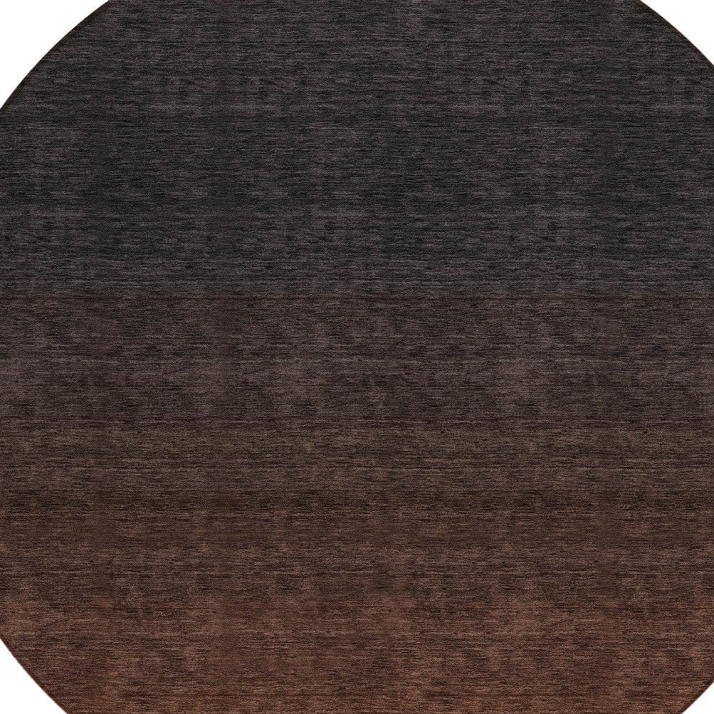 3' X 5' Orange And Charcoal Abstract Washable Indoor Outdoor Area Rug