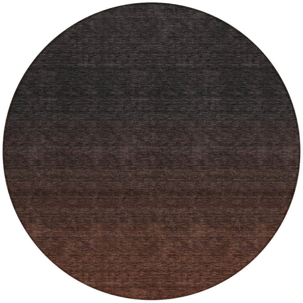3' X 5' Orange And Charcoal Abstract Washable Indoor Outdoor Area Rug
