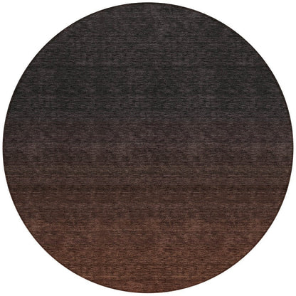 3' X 5' Orange And Charcoal Abstract Washable Indoor Outdoor Area Rug