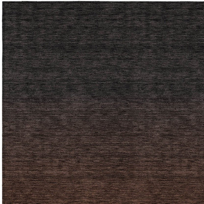 3' X 5' Orange And Charcoal Abstract Washable Indoor Outdoor Area Rug