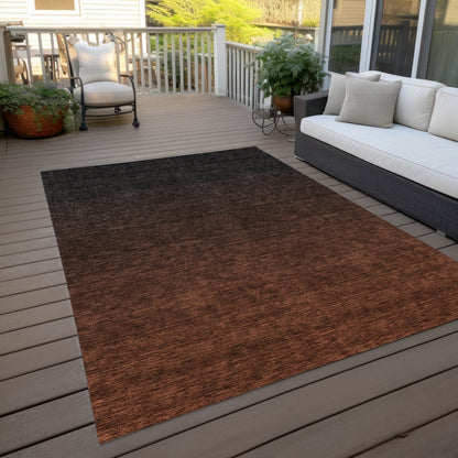 3' X 5' Orange And Charcoal Abstract Washable Indoor Outdoor Area Rug