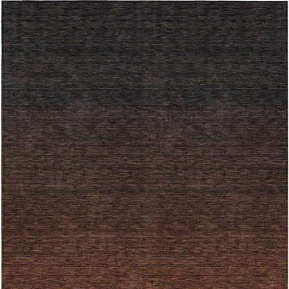 3' X 5' Orange And Charcoal Abstract Washable Indoor Outdoor Area Rug